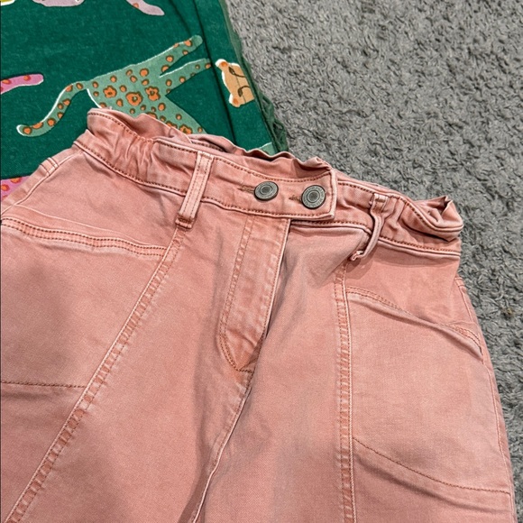 SO Pink High Rise Paperbag Utility Twill Waist Denim 3 - Picture 5 of 7